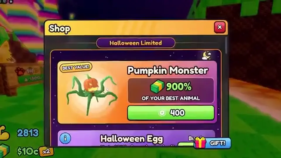 Throw Food For Animals shop row for Pumpkin Monster Halloween Limited at 900% of your best animal